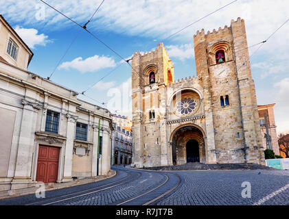 Santa Maria Maior Kathedrale von Lissabon, Portugal - niemand Stockfoto