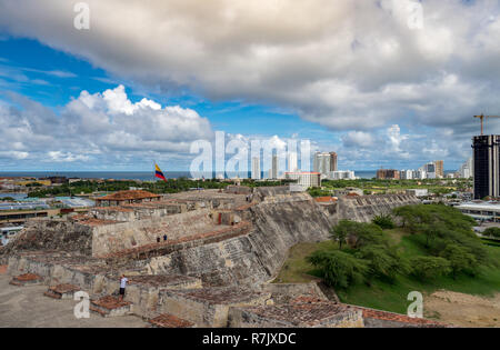 San Felipe de Barajas schloss, Cartagena, Murcia, Kolumbien, Okt 4, 2018 Stockfoto