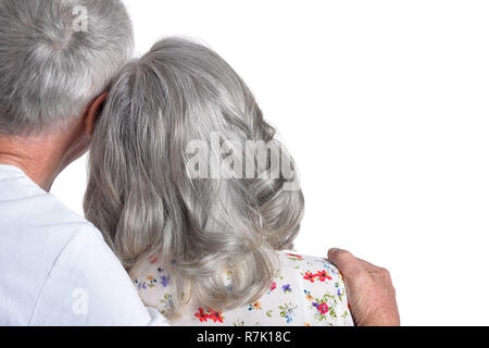 Ansicht der Rückseite des Senior paar isoliert Stockfoto