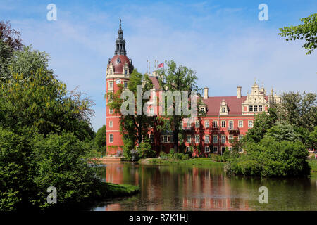 Schloss Bad Muskau Wassergraben Stockfoto