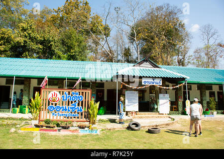 Der Thai und Foriegner Reisende Reisen und Besuchen Pa Tueng heißer Frühling in Garten im Freien am 22. Februar 2018 in Mae Chan in Chiang Rai, Thailand Stockfoto