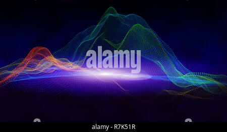 Zusammenfassung Hintergrund mit digitalen Berge der Punkte und Farben. 3D-Darstellung Stockfoto