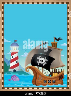Pirate Thema Pergament 6-eps 10 Vector Illustration. Stock Vektor