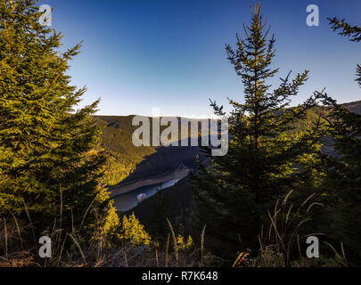 Malerische Ansicht von Horni zu Dolni nadrz in Dlouhe strane, Gesenke, Tschechische Republik Stockfoto