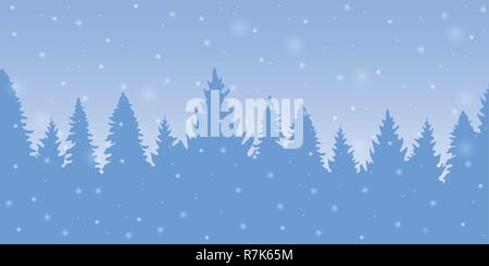 Snowy blue Winter Wald Hintergrund mit Tannen Vektor-illustration EPS 10. Stock Vektor