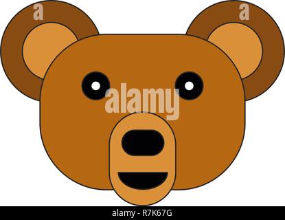 Bärengesicht auf einem weißen Hintergrund. Vector Illustration eines Bären Kopf. Stock Vektor