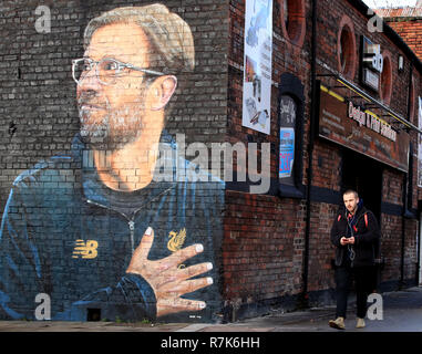 Liverpool Manager Jürgen Klopp street art Erstellt von Artist Akse auf Jordanien Straße aus Jamaica Street, Liverpool. Stockfoto