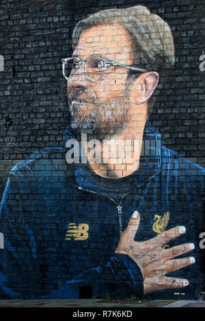 Liverpool Manager Jürgen Klopp street art Erstellt von Artist Akse auf Jordanien Straße aus Jamaica Street, Liverpool. Stockfoto