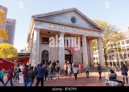 Quincy Market, Boston, Massachusetts, Vereinigte Staaten von Amerika. Stockfoto