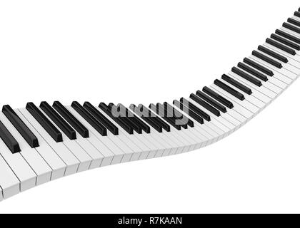 Piano Keys isoliert Stockfoto