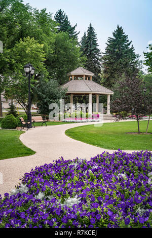 Ein Picknick Schutz im Bethel Heritage Park in Winkler, Manitoba, Kanada. Stockfoto