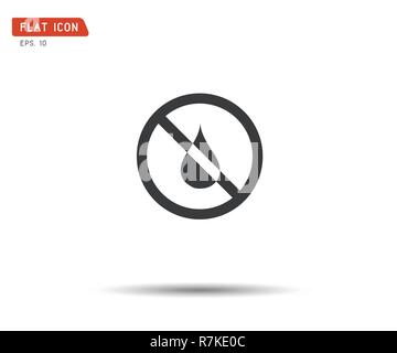 Wasser fallen verboten, keine nassen logo Vector Illustration Stock Vektor