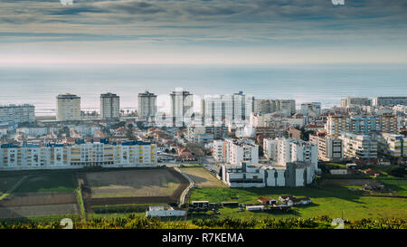 Die Küste und den Atlantik an der Costa da Caparica, Almada, Lissabon, Portugal Stockfoto