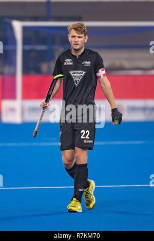 Bhubaneswar, Indien. 10. Dez 2018. Odisha's Hockey Männer Wm Bhubaneswar 2018. Veranstaltungsort: Kalinga Stadion. Blair Tarrant während des Spiels England gegen Neuseeland. Credit: Pro Schüsse/Alamy leben Nachrichten Stockfoto