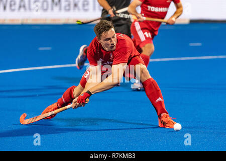 Bhubaneswar, Indien. 10. Dez 2018. Odisha's Hockey Männer Wm Bhubaneswar 2018. Veranstaltungsort: Kalinga Stadion. Luke Taylor während des Spiels England gegen Neuseeland. Credit: Pro Schüsse/Alamy leben Nachrichten Stockfoto