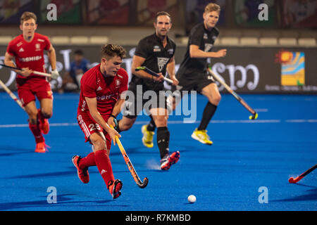 Bhubaneswar, Indien. 10. Dez 2018. Odisha's Hockey Männer Wm Bhubaneswar 2018. Veranstaltungsort: Kalinga Stadion. James Gall während des Spiels England gegen Neuseeland. Credit: Pro Schüsse/Alamy leben Nachrichten Stockfoto