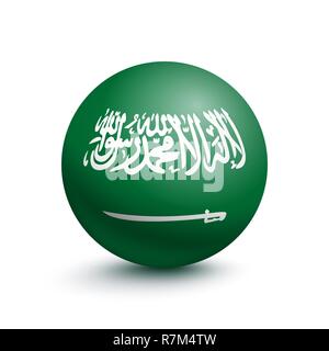 Flagge Saudi-arabiens in der Form einer Kugel Stock Vektor