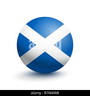 Flagge Schottland in der Form einer Kugel Stock Vektor