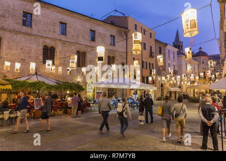 Italien, Sardinien, Sardinien, Alghero, del Pou Vell, Piazza Civica Stockfoto