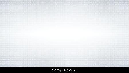 Der binäre Code schwarzen und weißen Hintergrund mit Ziffern auf dem Bildschirm. Format 16:9. Stock Vektor
