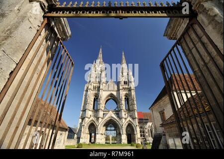 Frankreich, Aisne, Soissons, Abtei Saint Jean des Vignes gegründet im Jahre 1076 von Hugh Weiß, mit seinen Pfeilen 75 m hoch Stockfoto