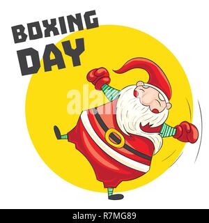 Santa Boxing Day Konzept Banner. Cartoon Illustration von Santa Boxing Day vektor Konzept Banner für Web Design Stock Vektor