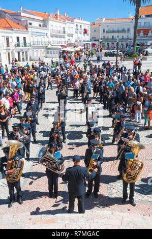 Brass Band, Nazare, Estremadura, Ribatejo, Portugal Stockfoto