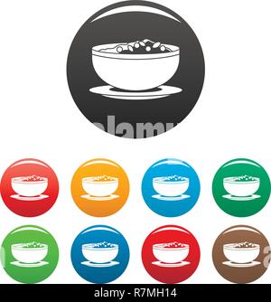 Vietnam food Icons Set 9 Farbe Vektor isoliert auf Weiss für jedes Design Stock Vektor