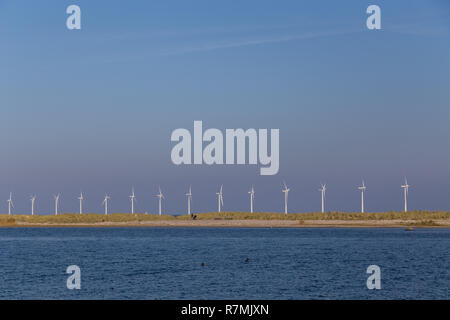 Offshore-windenergie-Anlagen in den Amager Strand in Kopenhagen Stockfoto