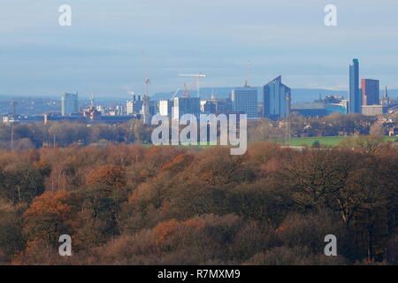 Leeds Skyline von Bügel Newsam Stockfoto