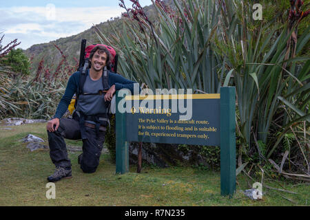 Erfahrene Wanderer nur - Fiordland Neuseeland Stockfoto