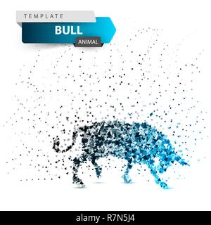 Stier dott Abbildung. Splatter, Glare, Eis. Stock Vektor