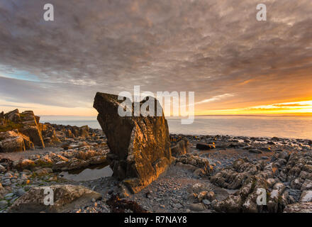 Ansicht des Luce Bay in Richtung der Mull of Galloway von der Machars Dumfries und Galloway, Schottland. Stockfoto