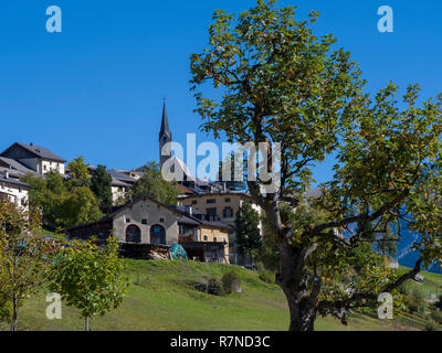 Guarda, Scuol, Engadin, Graubünden, Schweiz, Europa Stockfoto