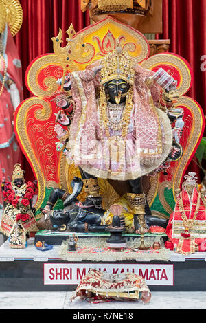 Eine Statue der Göttin Shri Kali Mata im Alter innerhalb der Geeta Tempel in der Corona, Queens, New York City Stockfoto