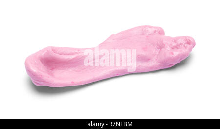 Rosa gekauten Gummi isoliert auf weißem Hintergrund. Stockfoto