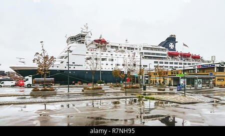 Oslo, Norwegen - 27 September 2018: Das kreuzfahrtschiff "Krone Seaways" nach der Route Kopenhagen und Oslo, Norwegen. Stockfoto