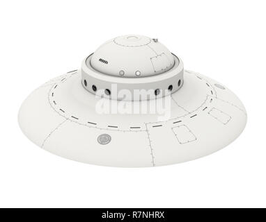 UFO Alien Raumschiff isoliert Stockfoto