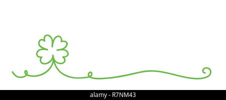 Vierblättrigen Glücksklee kalligrafischen Grenze Vektor-illustration EPS 10. Stock Vektor