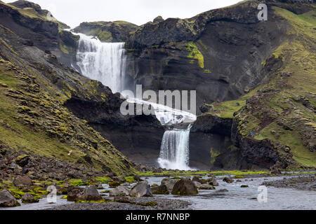 Der Ófaerufoss Wasserfall, der Eldgjá Canyon, Island Stockfoto