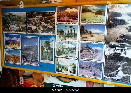 Bilder - Souvenirs - Alte Yungay, wo ein Erdbeben und Erdrutschen 25.000 Menschen im Jahr 1970 in YUNGAY begraben. Abteilung der Ancash. PERU Stockfoto