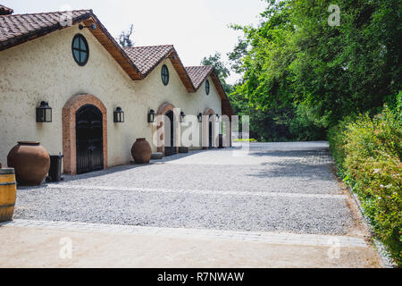 SANTIAGO, CHILE - 29.November 2018: Concha Y Toro Mansion und Weinberg Stockfoto