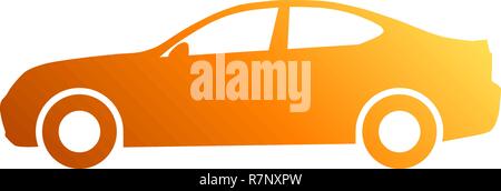 Auto Symbol - orange Gradient, 2d, isoliert - Vector Illustration Stock Vektor