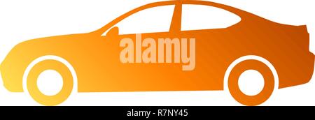 Auto Symbol - orange Gradient, 2d, isoliert - Vector Illustration Stock Vektor