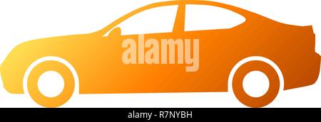 Auto Symbol - orange Gradient, 2d, isoliert - Vector Illustration Stock Vektor