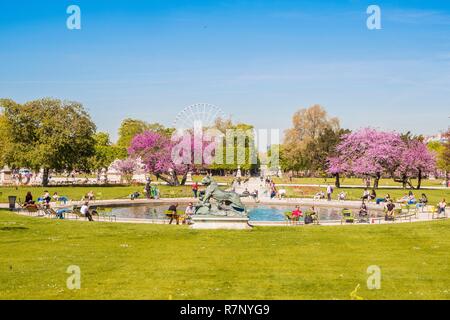 Frankreich, Paris, Bereich als Weltkulturerbe von der UNESCO, der Tuileries Garten im Frühjahr Stockfoto