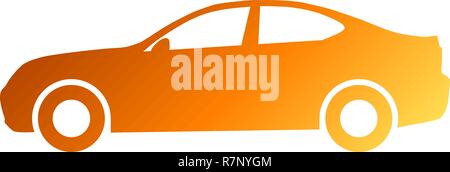 Auto Symbol - orange Gradient, 2d, isoliert - Vector Illustration Stock Vektor