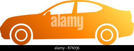 Auto Symbol - orange Gradient, 2d, isoliert - Vector Illustration Stock Vektor