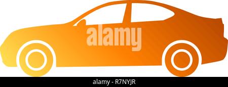 Auto Symbol - orange Gradient, 2d, isoliert - Vector Illustration Stock Vektor