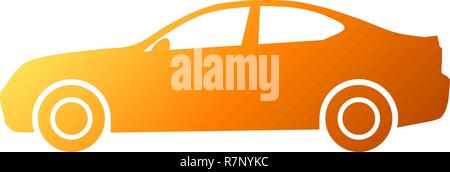 Auto Symbol - orange Gradient, 2d, isoliert - Vector Illustration Stock Vektor